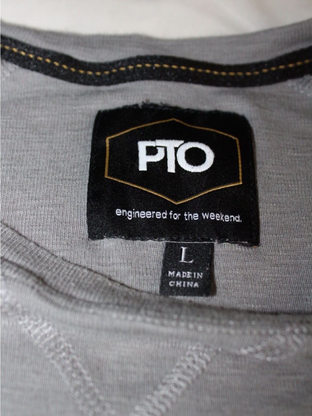 PTO Men's Light Gray Crewneck Pullover Sweatshirt